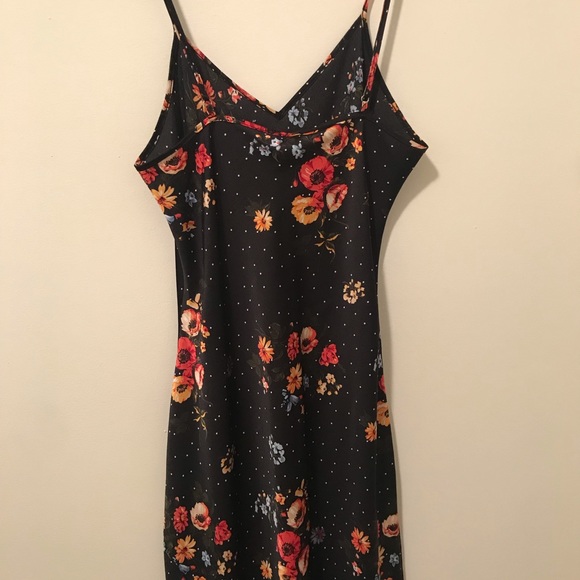 Black print slip dress - Picture 2 of 4